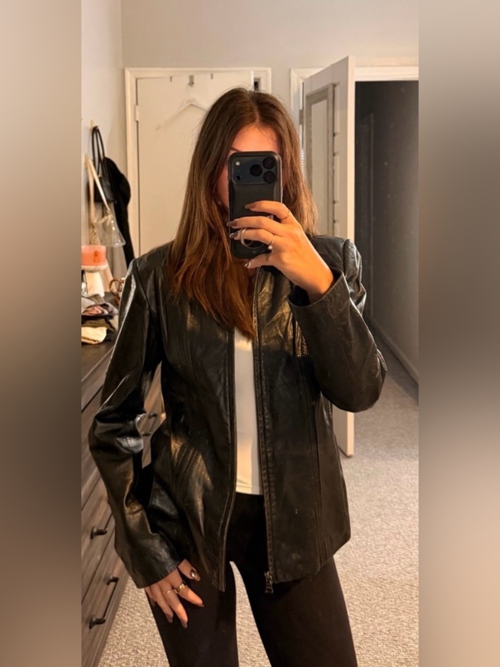 Jones Wear Weathered Black Leather Jacket